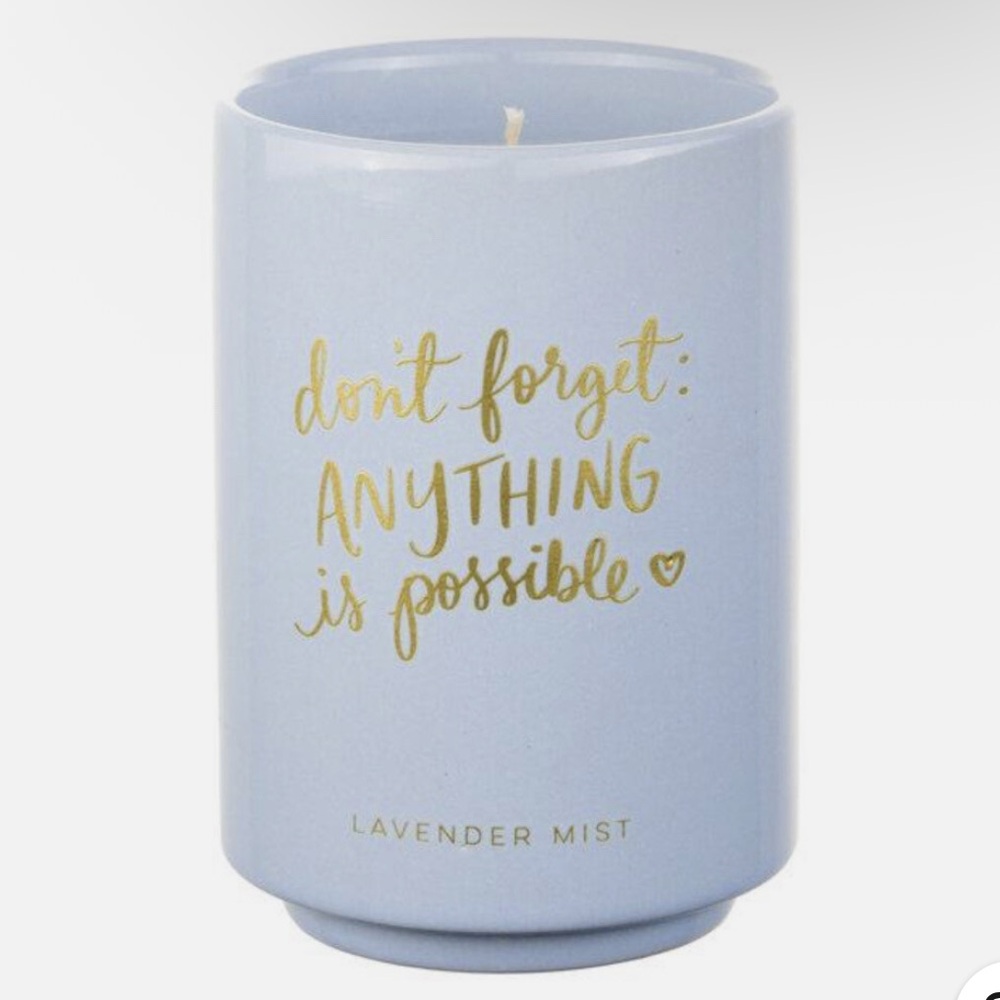 ECCOLO Dayna Lee Lavender Mist Blue Ceramic Candle NWT